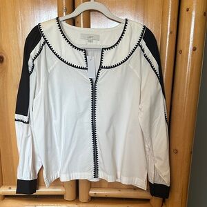 LOFT Black and White Blouse